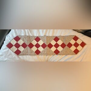 Floral Handmade Patchwork Quilted table runner- Mauve and Cream